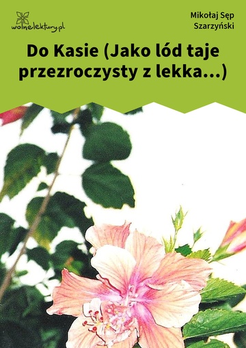 Mikołaj Sęp Szarzyński, Do Kasie (Jako lód taje przezroczysty z lekka...)