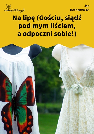 Jan Kochanowski, Fraszki, Księgi wtóre, Na lipę (Gościu, siądź pod mym liściem, a odpoczni sobie!)